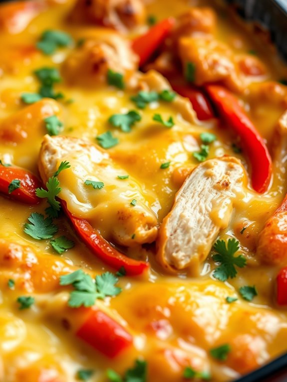 healthy chicken fajita casserole