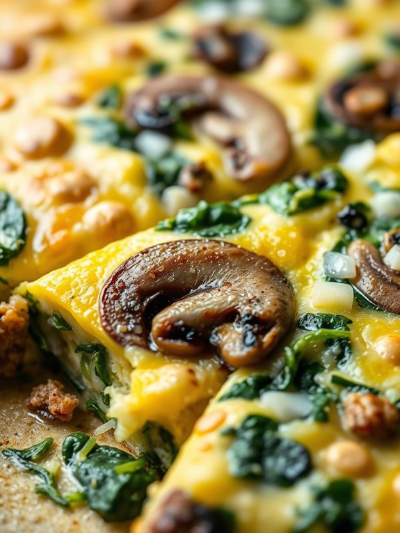 healthy spinach mushroom frittata