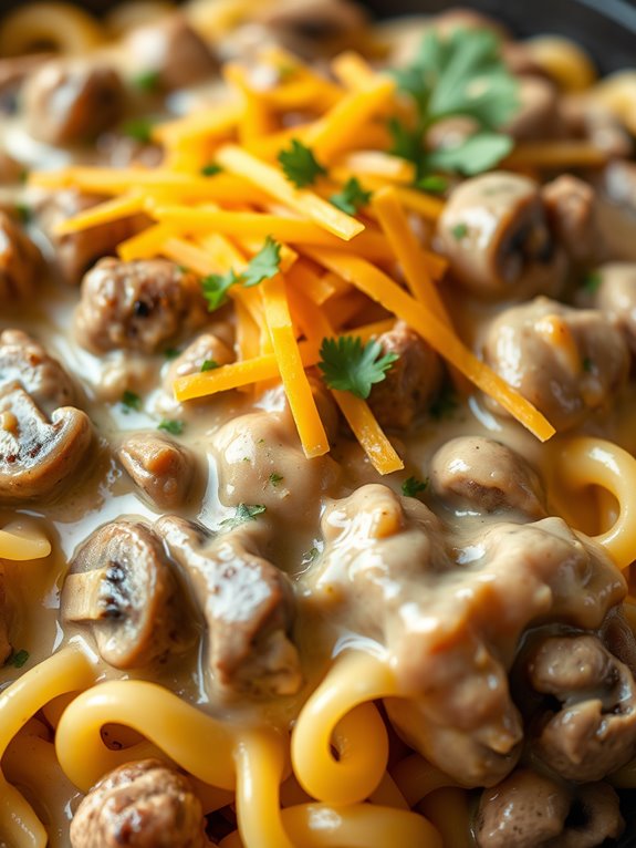 hearty beef mushroom casserole