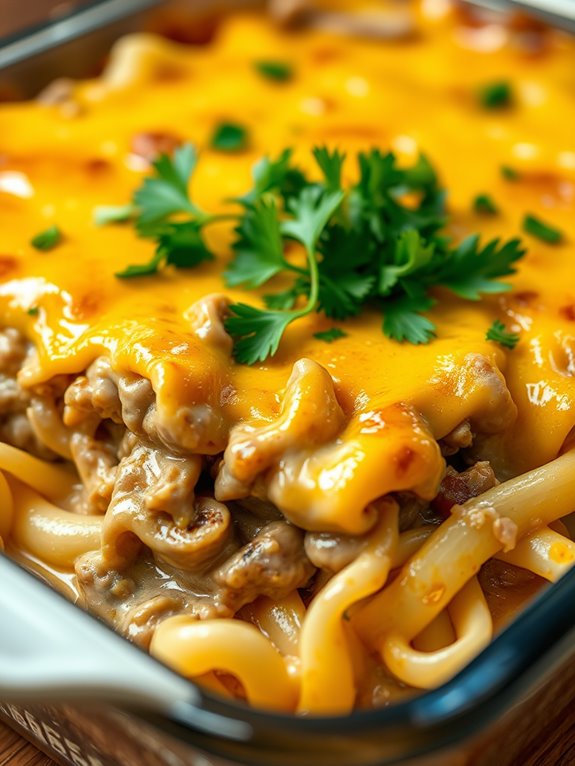 hearty beef mushroom casserole