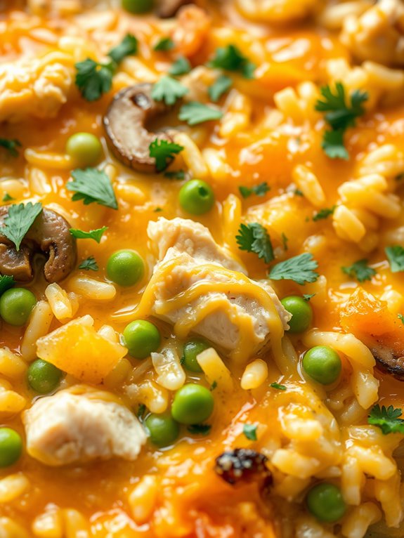 hearty chicken rice bake