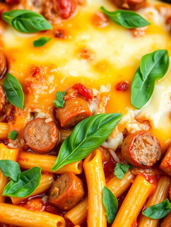 hearty pasta bake dish