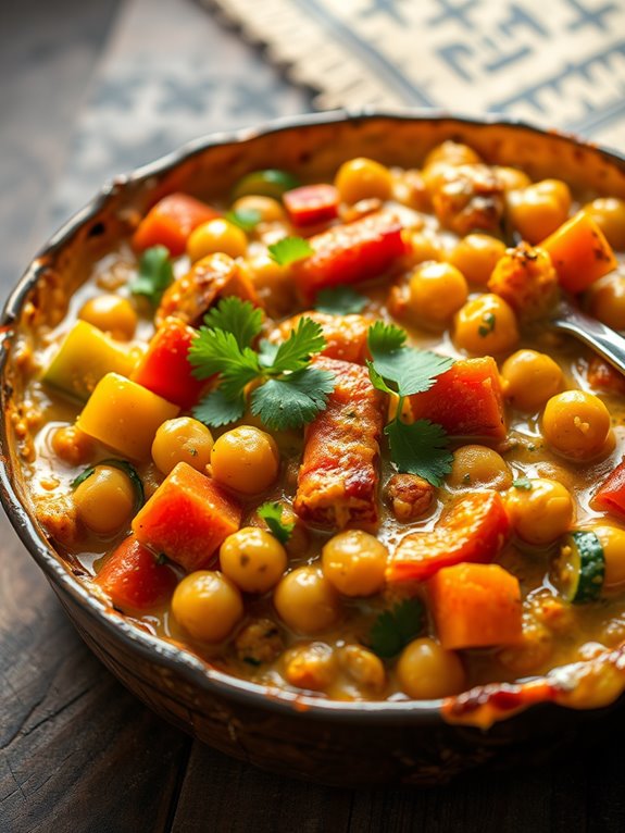 hearty vegetable chickpea bake