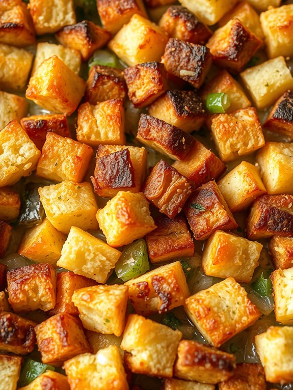 herb infused stuffing casserole dish