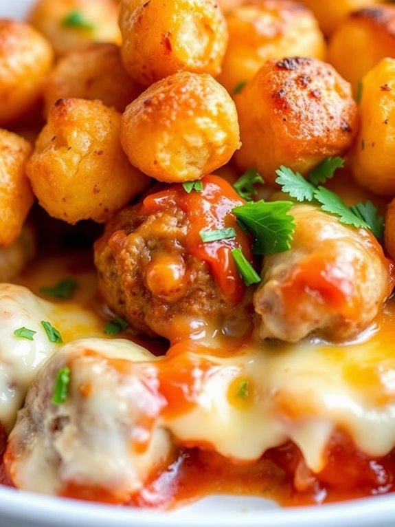 italian meatball tater tot bake