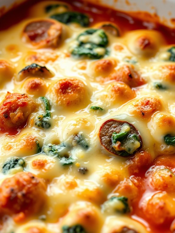 italian sausage and spinach bake