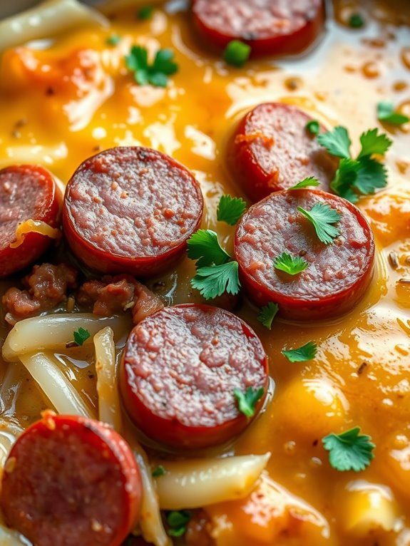 kielbasa cabbage skillet dish