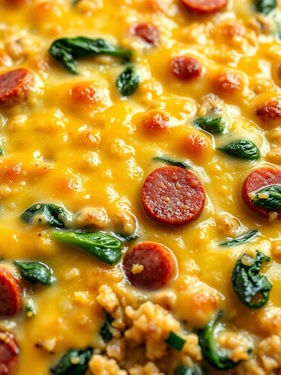 kielbasa spinach quinoa bake