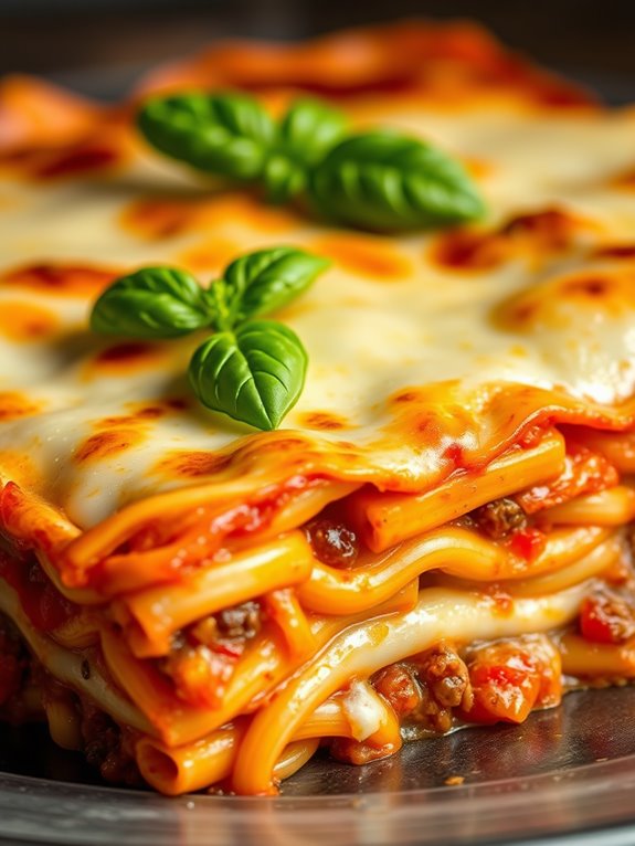layered pasta and cheese