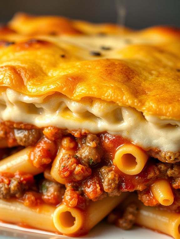layered pasta meat dish