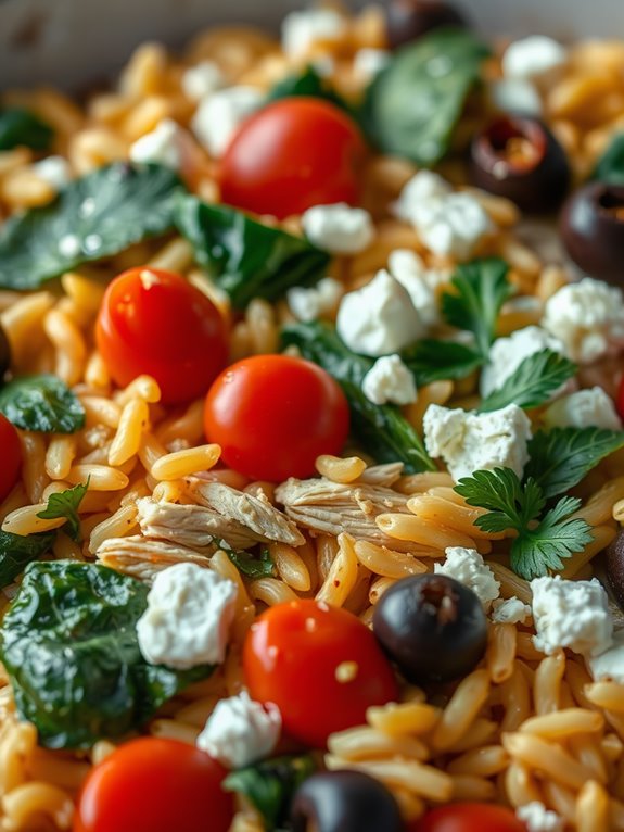 mediterranean chicken pasta bake