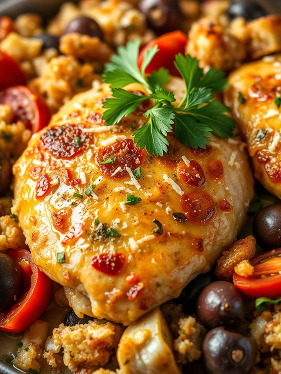 mediterranean chicken stuffing dish