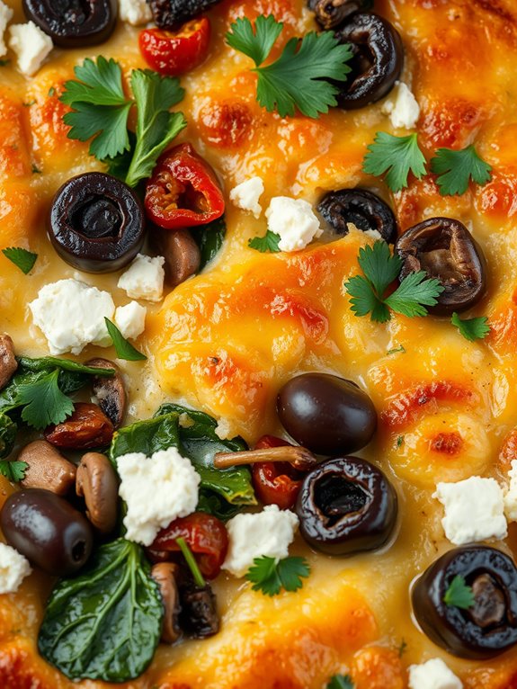 mediterranean mushroom feta dish