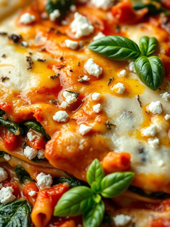 mediterranean spinach feta lasagna