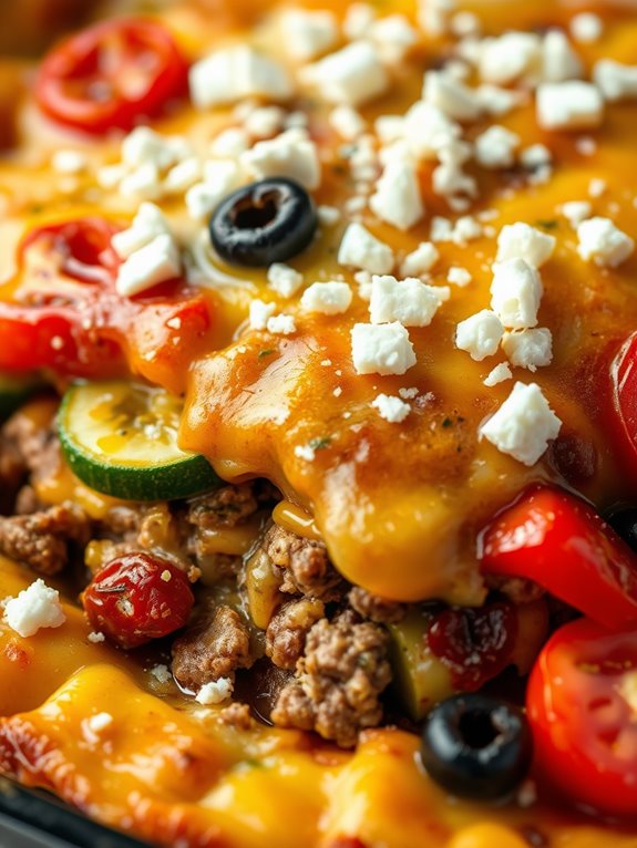 mediterranean themed hamburger dish