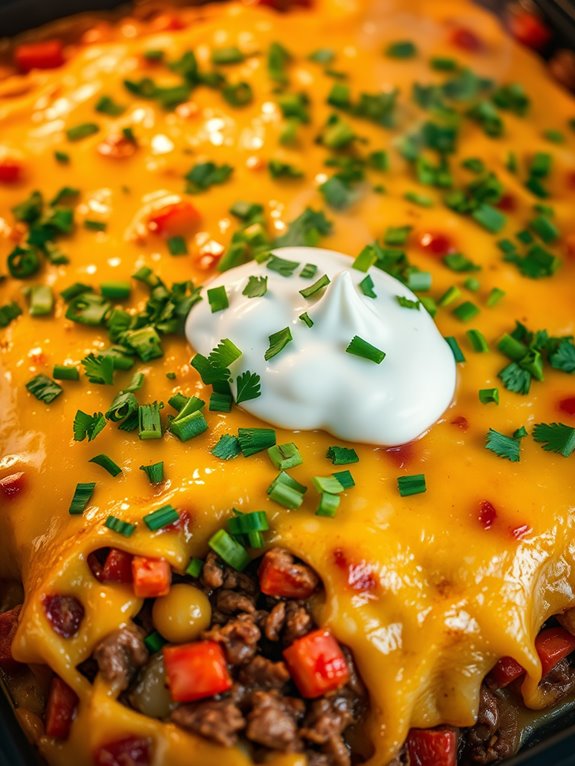 mexican beef cheese casserole