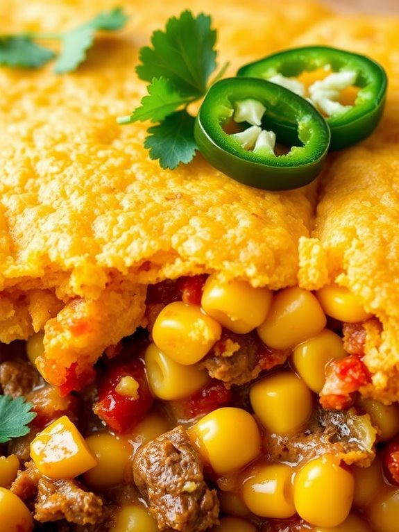 mexican beef cornbread dish