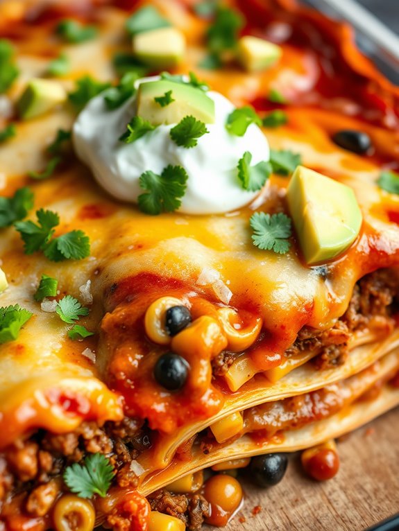 mexican beef enchilada casserole