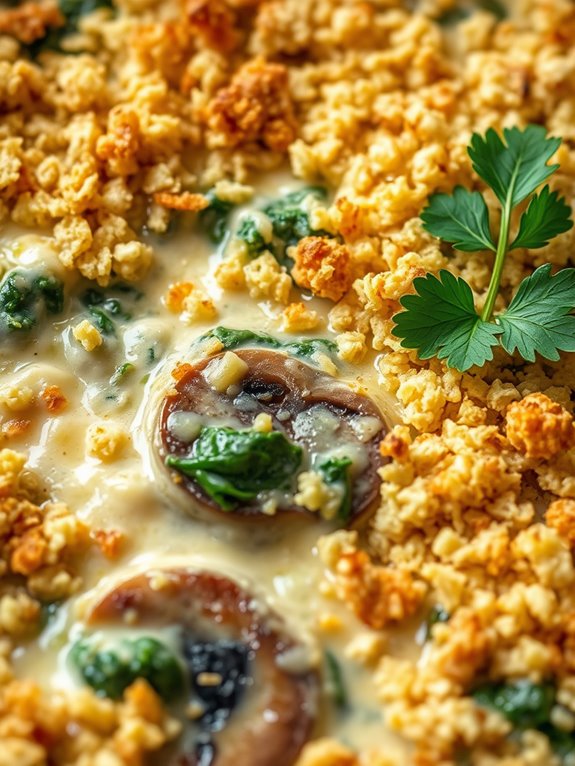 mushroom and spinach casserole