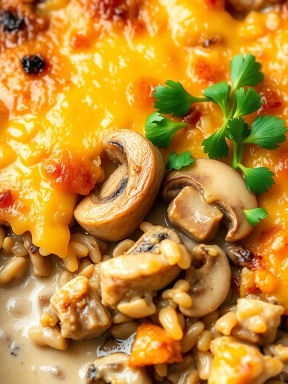 mushroom chicken rice casserole
