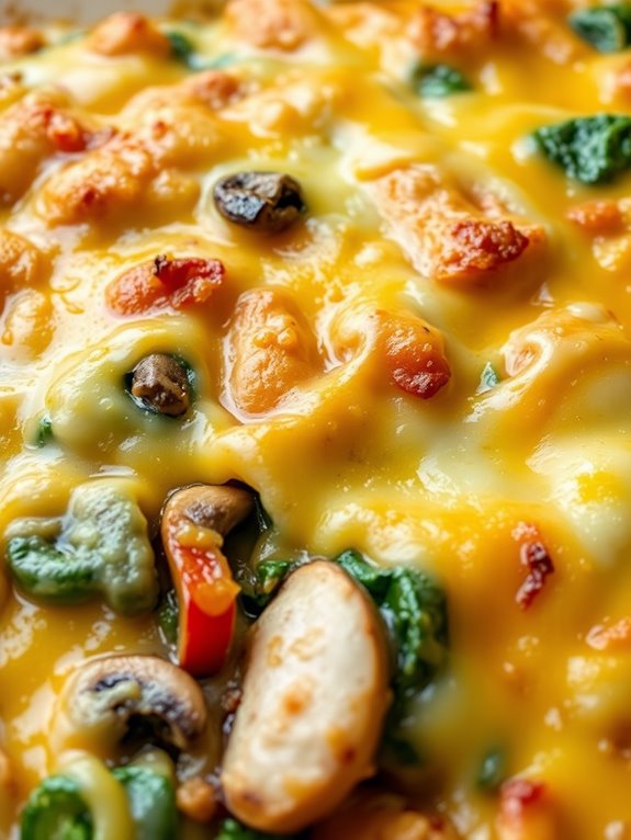 mushroom spinach chicken casserole
