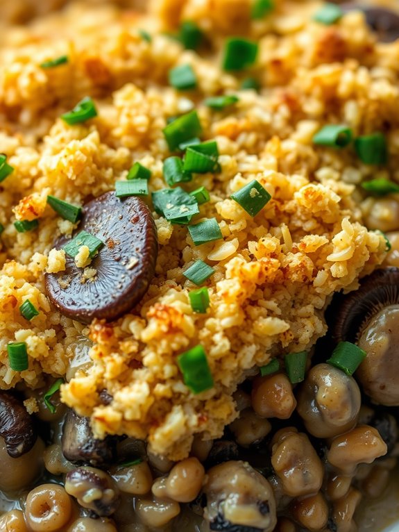 mushroom wild rice bake