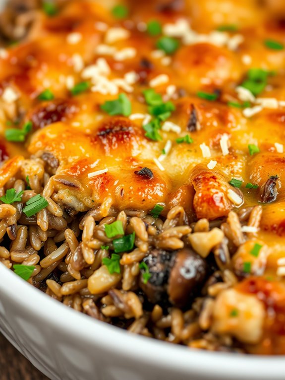 mushroom wild rice dish