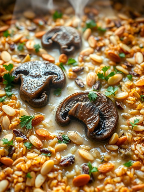 mushroom wild rice dish