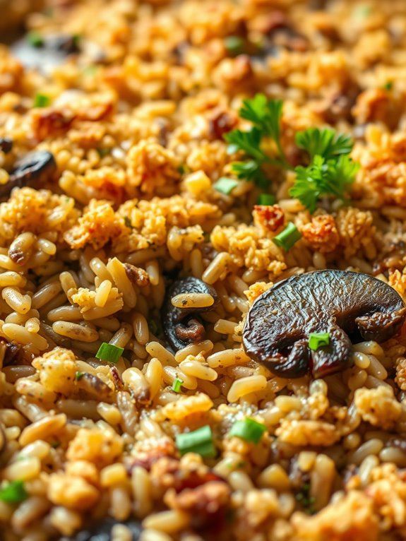 mushroom wild rice dish