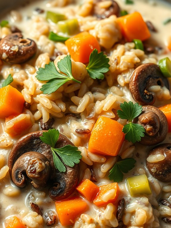 mushroom wild rice dish