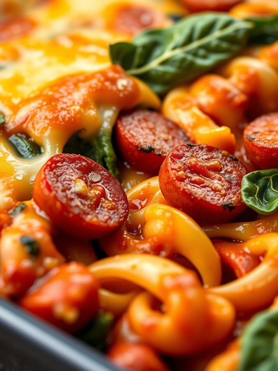pasta bake with hot dogs