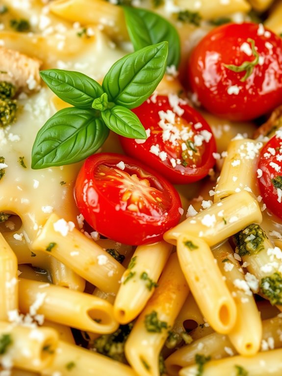 pasta bake with pesto chicken