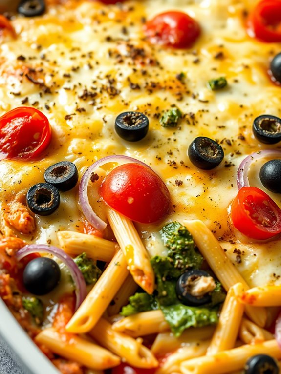 pesto chicken pizza bake