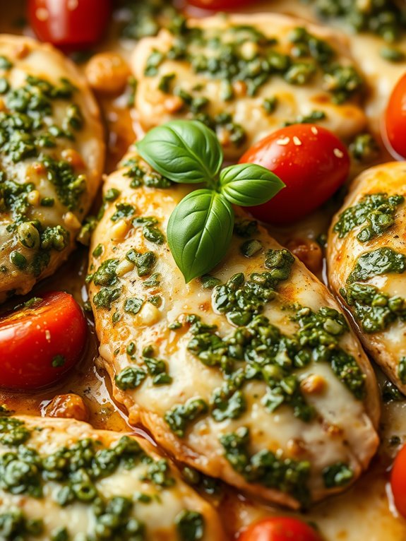 pesto chicken tomato casserole