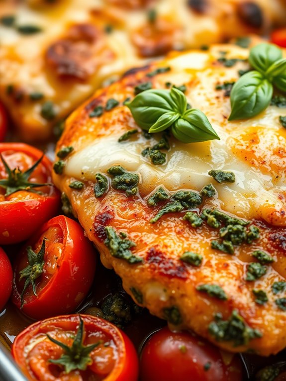 pesto chicken tomato casserole