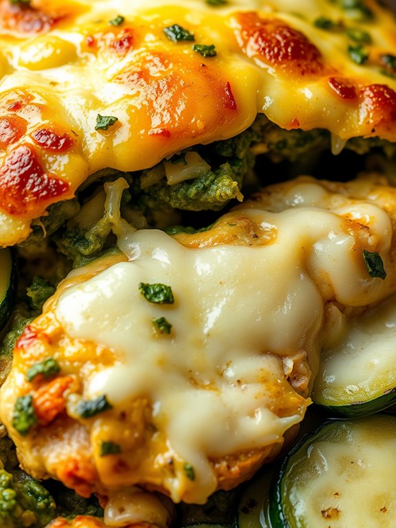 pesto chicken zucchini bake