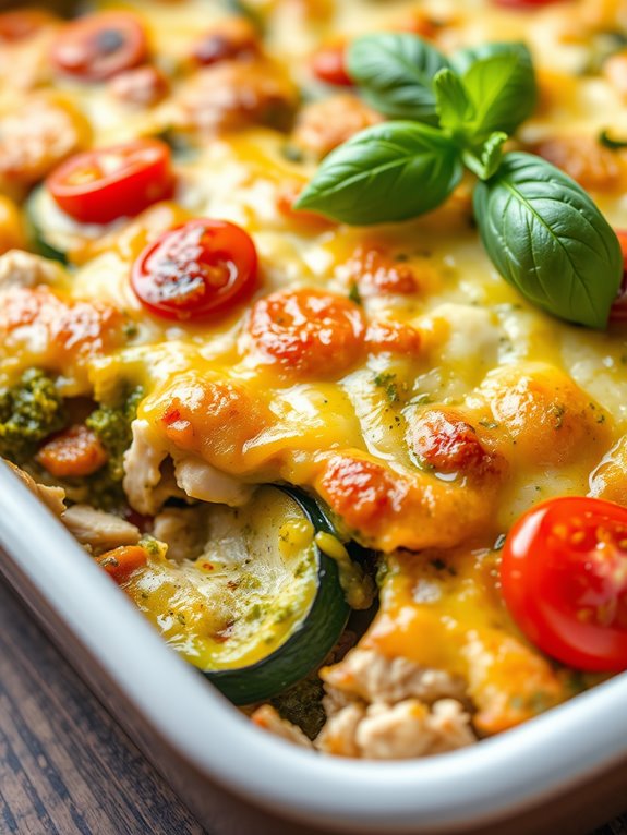 pesto chicken zucchini casserole