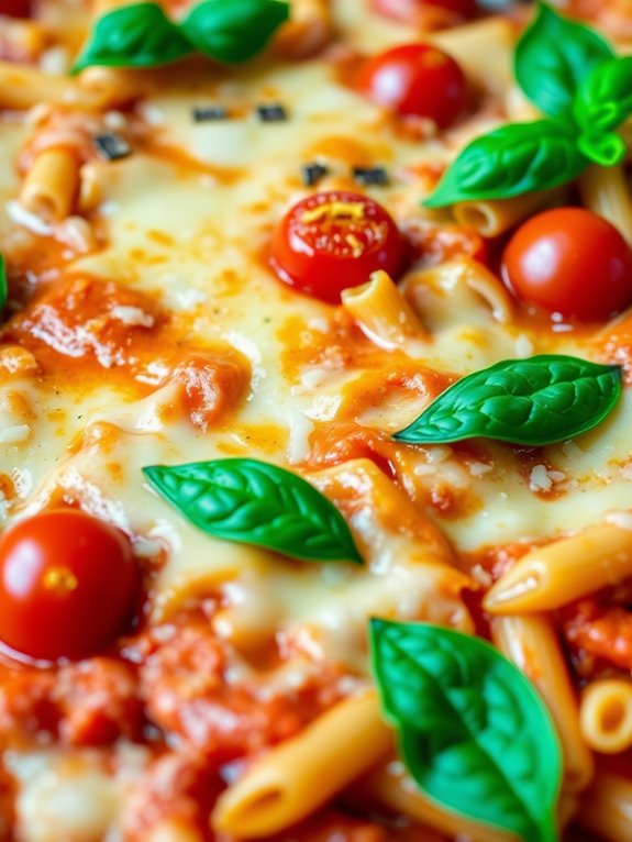 pizza casserole with margherita flavors