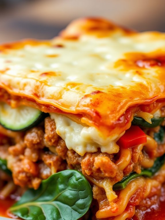 pork and vegetable lasagna