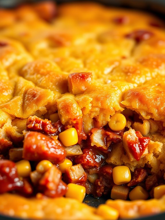 pulled pork cornbread casserole