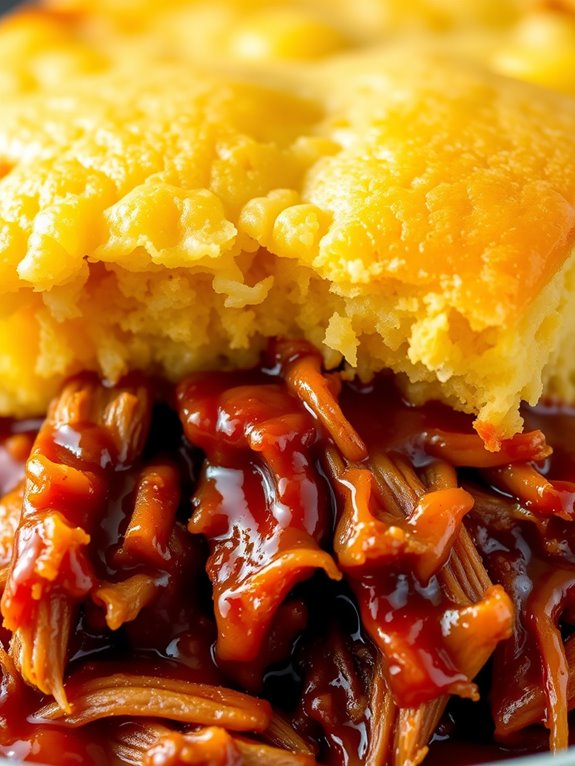pulled pork cornbread casserole
