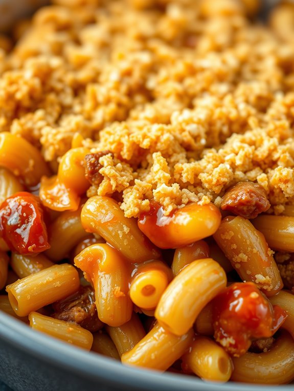 pulled pork macaroni casserole