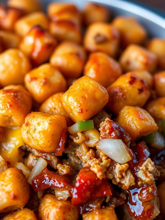 pulled pork tater tot casserole