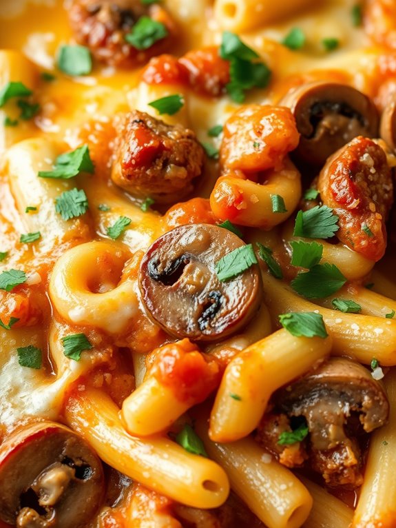 sausage and mushroom bake
