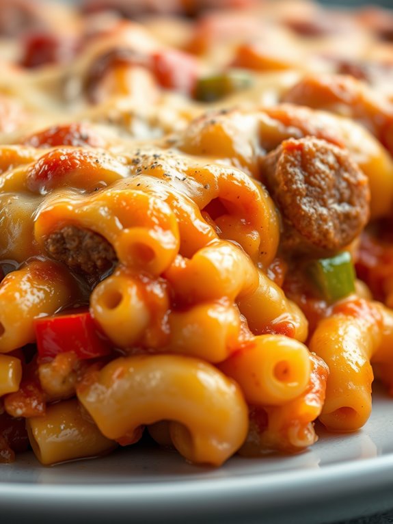 sausage and pepper macaroni casserole