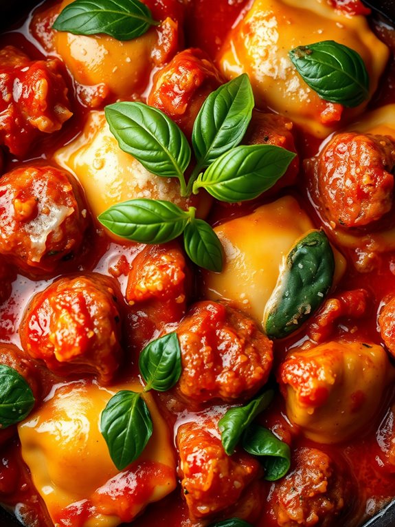 sausage and ravioli dish