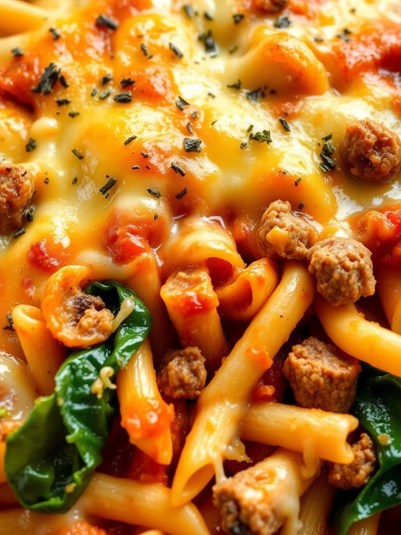 sausage and spinach ziti