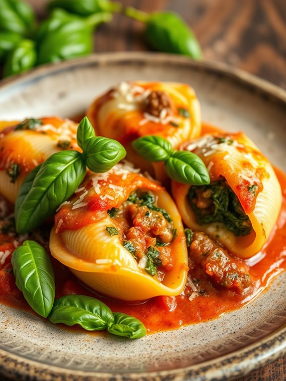 sausage filled pasta shells recipe
