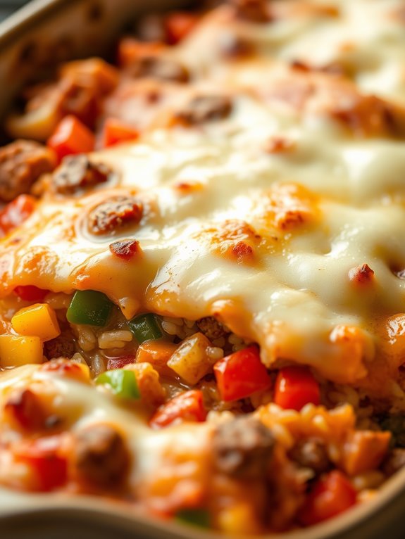 sausage filled pepper casserole recipe
