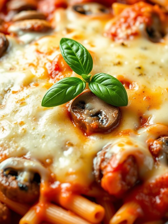sausage mushroom pizza casserole